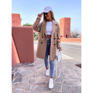 Dame Eleganter Doppelreiher Mantel WW