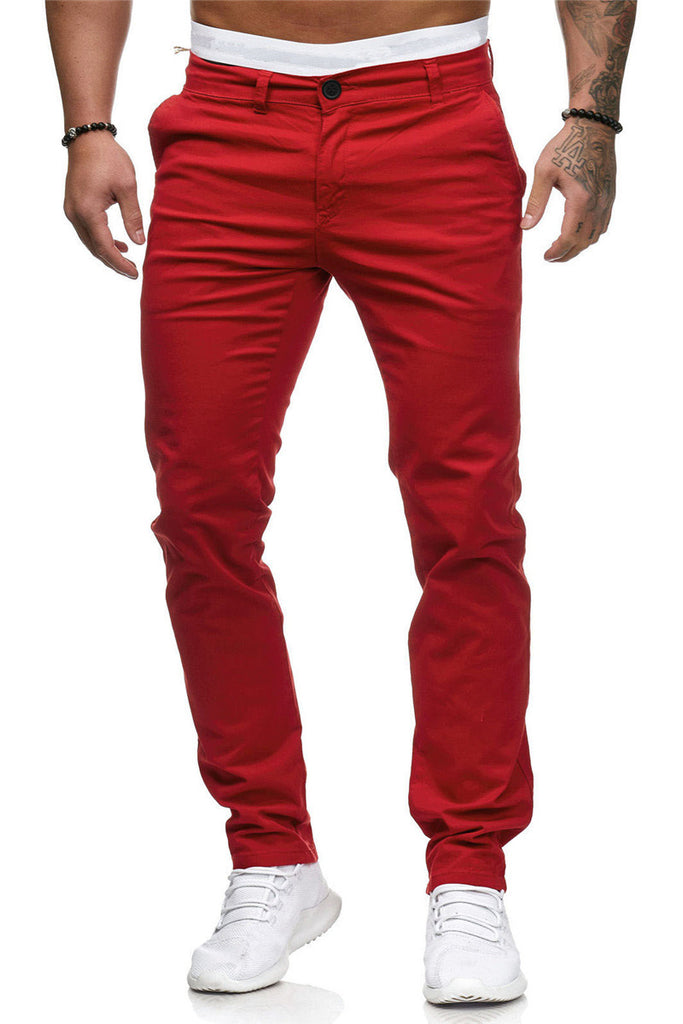 Herren maßgeschneiderte Slim-Fit Chino-Hosen WW