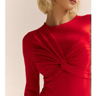 Damen Body mit langen Ärmeln und raffiniertem Knotendetail WW