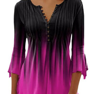Damen Bluse mit Ombre-Effekt und Knopfleiste WW