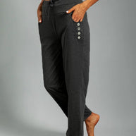 Damen Relaxed Fit Casual Lounge-Hosen mit Knopfakzenten WW