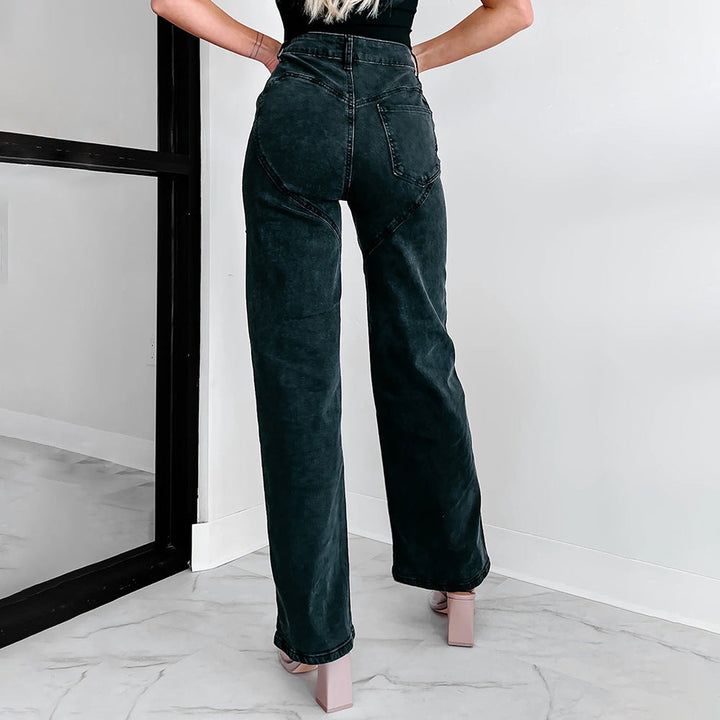 W&W Mode | Lässige Nieten Ripped Straight Leg Damen Jeans