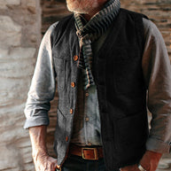 WW | Taillierte Passform Wollgefühl Knöpfe Paspeltaschen Schicker Lagenlook