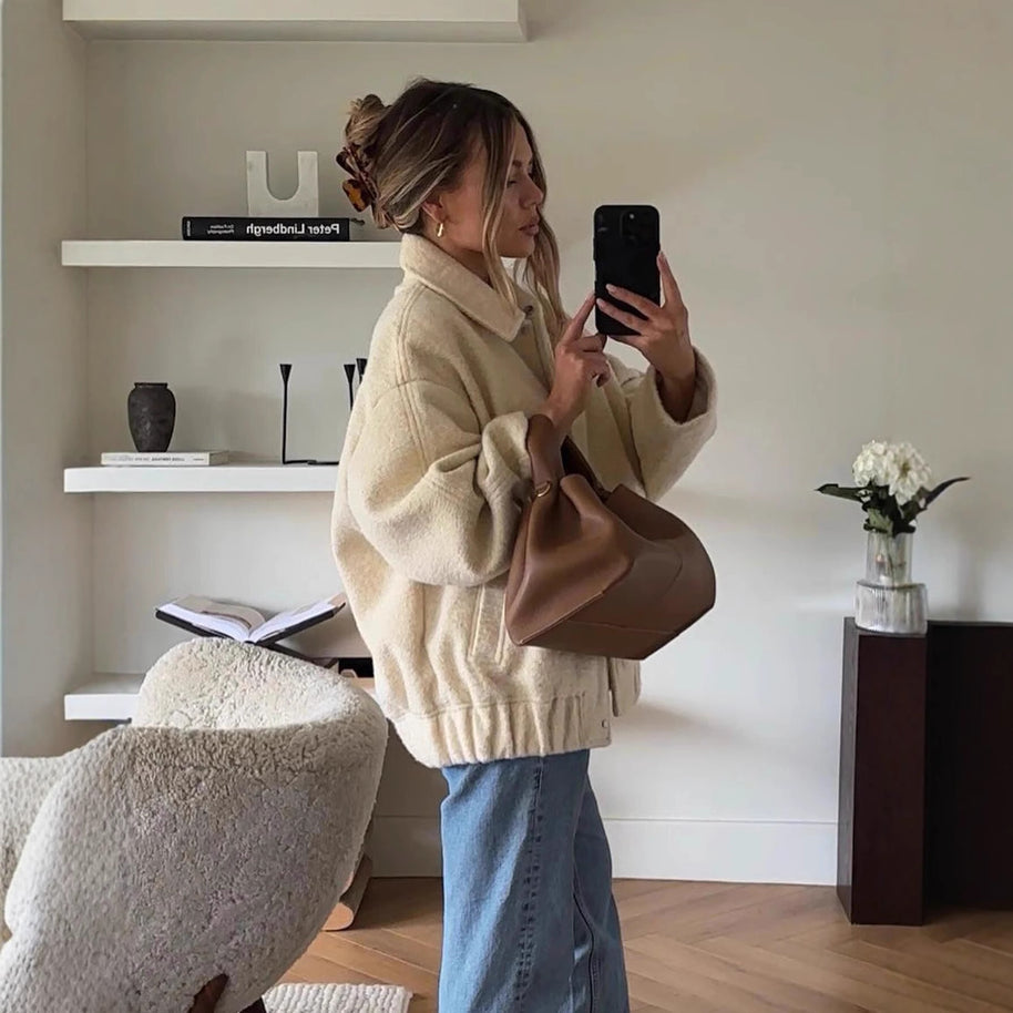 Damen strapazierfähige und kuschelige Teddyjacke mit elastischem Bund WW