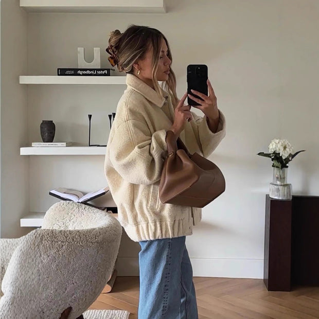 Damen strapazierfähige und kuschelige Teddyjacke mit elastischem Bund WW