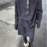Damen Strickpullover mit modernem Schnitt und dekorativem Reißverschluss WW