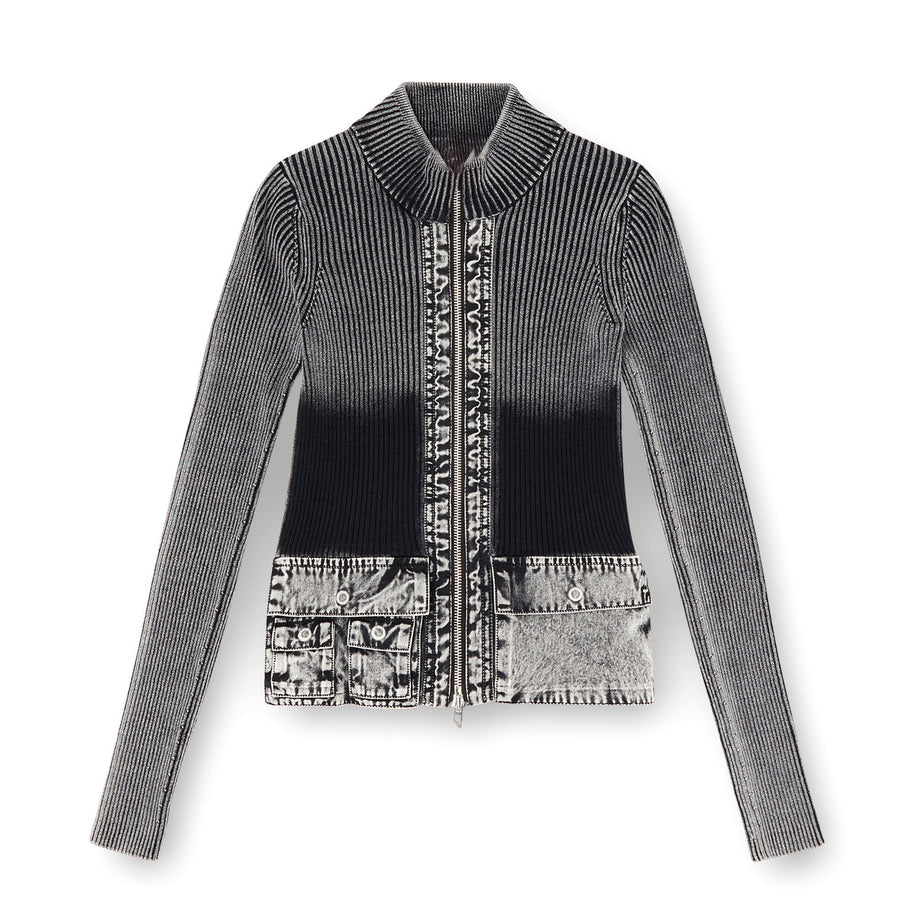 Damen Strickjacke mit denim-inspirierten Taschen und modernem Schnitt WW