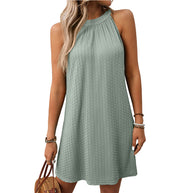 Damen ärmelloses Freizeitkleid mit strukturiertem Design WW