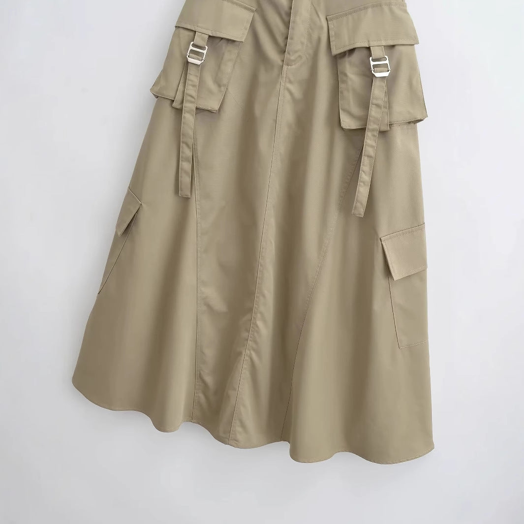 Damen Midirock mit praktischen Cargo-Taschen und elegantem Schnitt WW