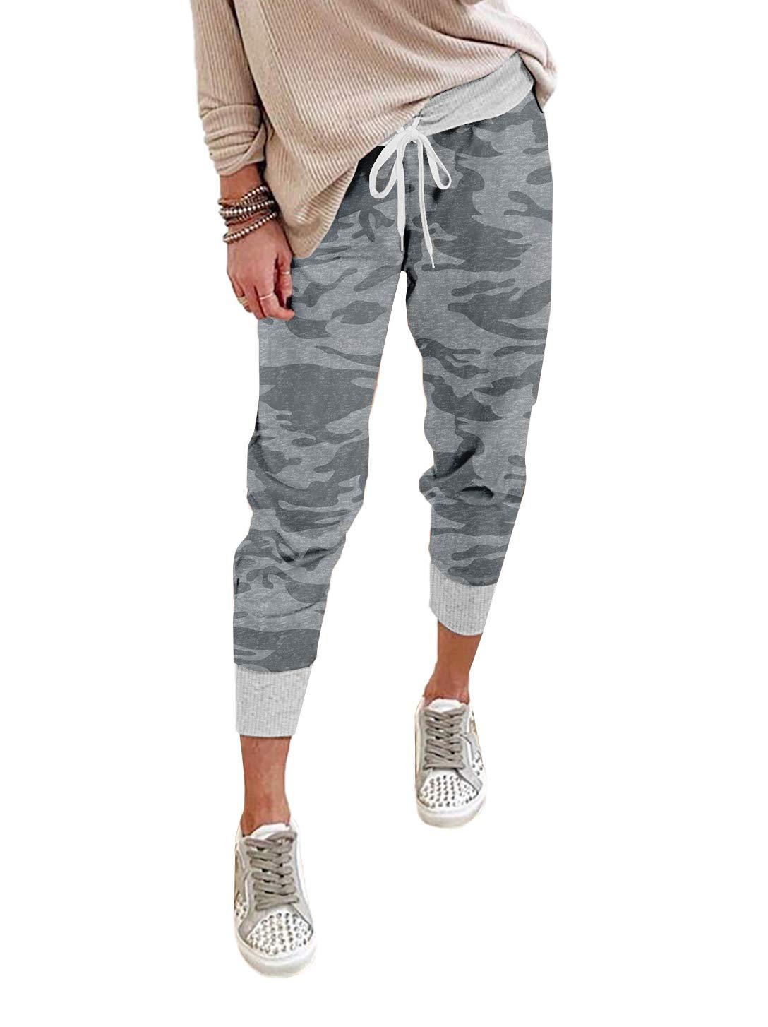 Damen bequeme Camouflage Jogginghose mit elastischem Bund und Bündchen WW