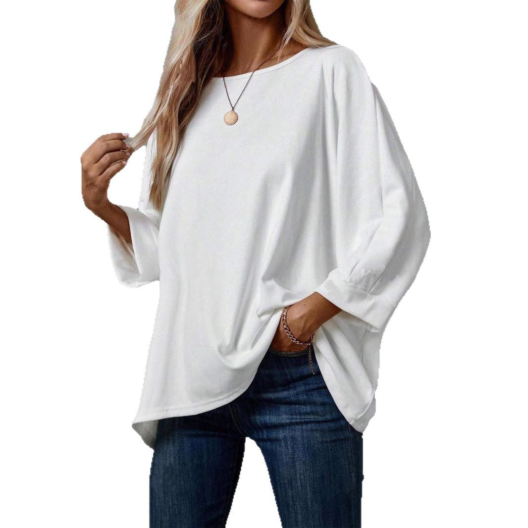 Damen lässiges Oversized T-Shirt mit weitem Schnitt und stylischem Rundhalsausschnitt W&W Mode