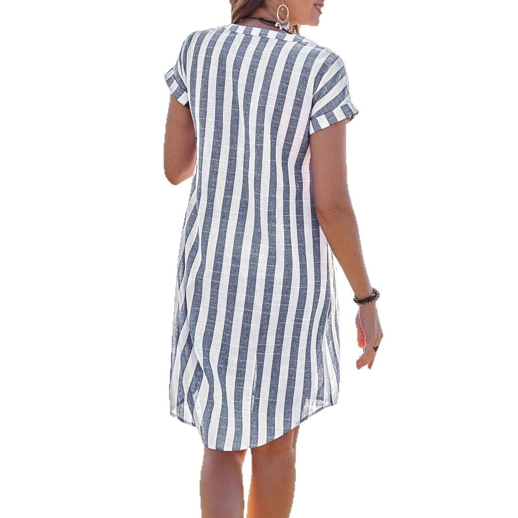 Damen Hemdkleid mit Streifenmuster WW