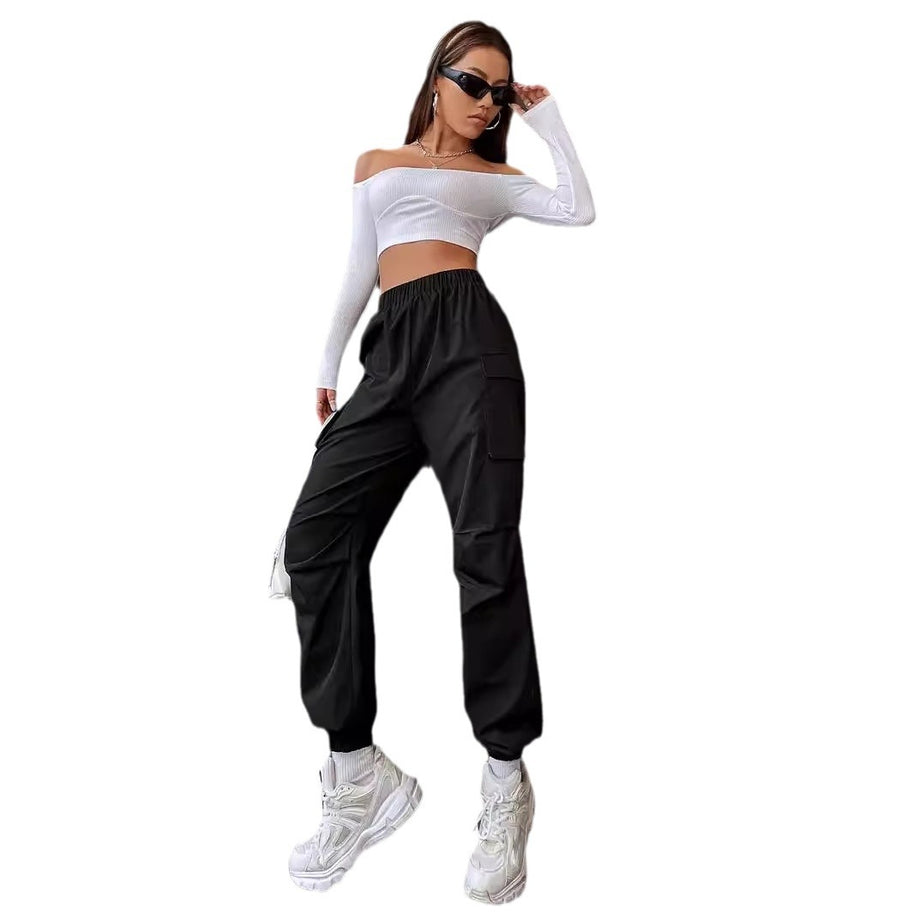 Damen Cargo-Hose mit elastischem Bund und praktischen Taschen WW