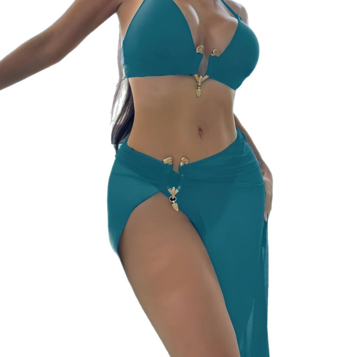 Damen stilvolles Bikiniset mit transparentem Sarong WW