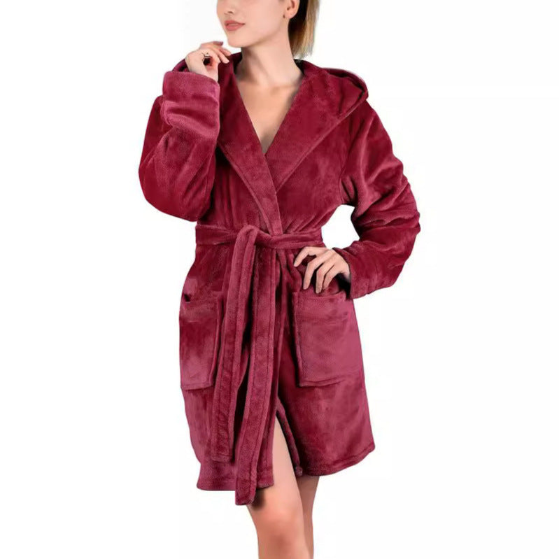 Damen Bademantel aus weichem Mikrofaserstoff WW