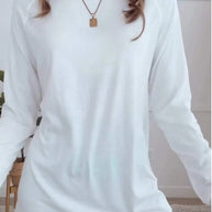 WW | Einfarbiges Rundhals-Casual-Top