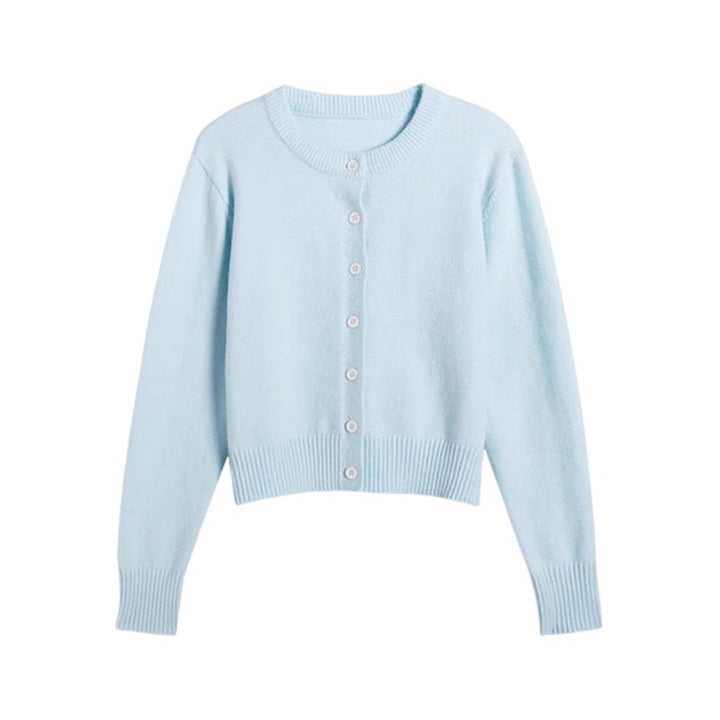 W&W Mode | Damen Fein Gestrickte Jacke mit V-ausschnitt und Knopfleiste