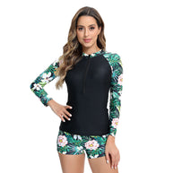 Damen Sportliche UV-Schutz Rashguard mit Shorts WW