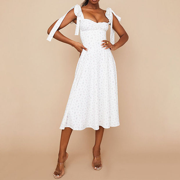 Damen Maxikleid mit tiefem Schlitz und gerafftem Oberteil WW