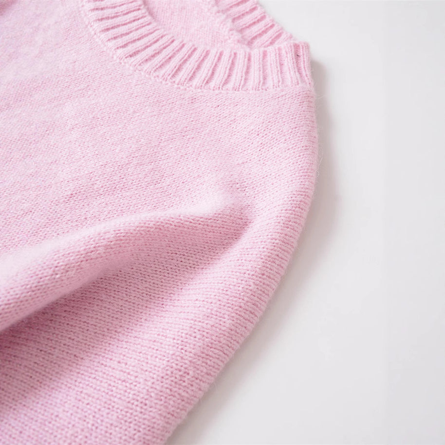 Damen Bequemer Oversize-Pullover mit Rundhalsausschnitt und breiten Bündchen WW