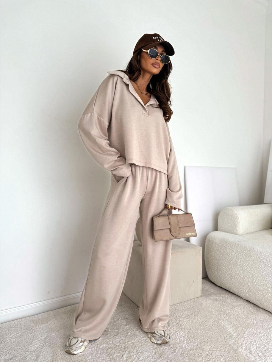 Damen Relaxed-Fit Poloshirt mit Knopfleiste und weiten Ärmeln WW