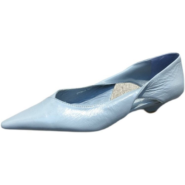 Damen raffinierte spitze Ballerinas mit geschmeidiger Lederoberfläche WW