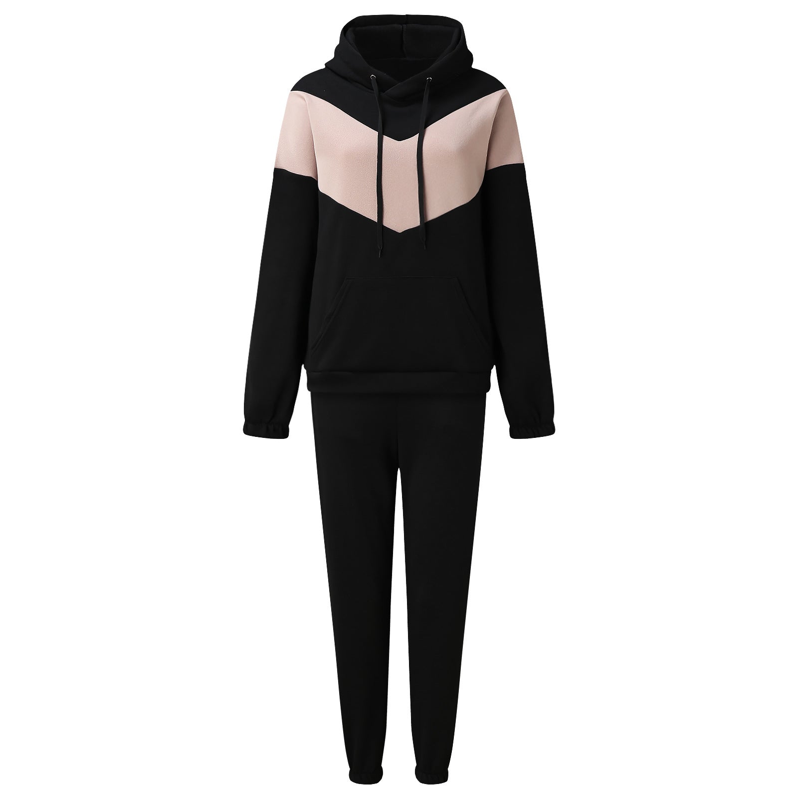 Damen Sportliches Fleece-Set mit hohem Kragen und elastischem Bund WW