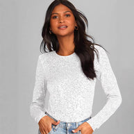 Damen Glitzernder Body mit langen Ärmeln und elegantem Design WW