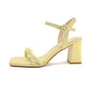 Damen Chunky Block-Absatz Riemchen Sandalen WW