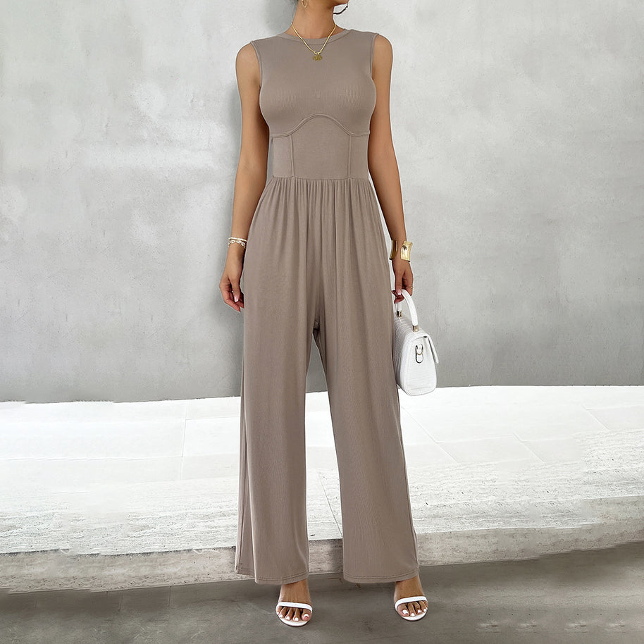 Damen eleganter Jumpsuit mit weitem Schnitt und figurschmeichelndem Design WW