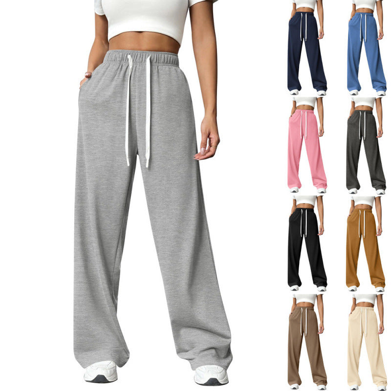Damen Bequeme und lässige Freizeithose mit weitem Schnitt und elastischem Bund WW