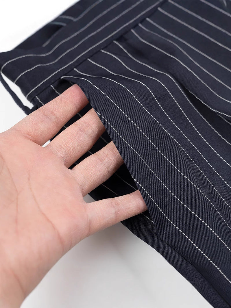 Damen weite Hochbund-Hose mit eleganten Streifen WW