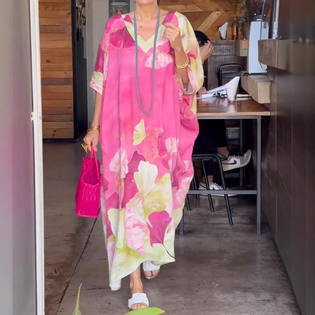 Damen Kaftan mit floralem Design und V-Ausschnitt WW