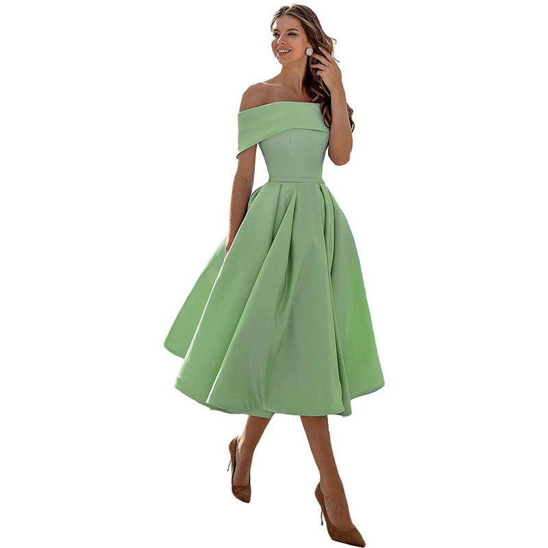 WW | Vielseitiges Trägerloses Satin-Kleid Für Partys