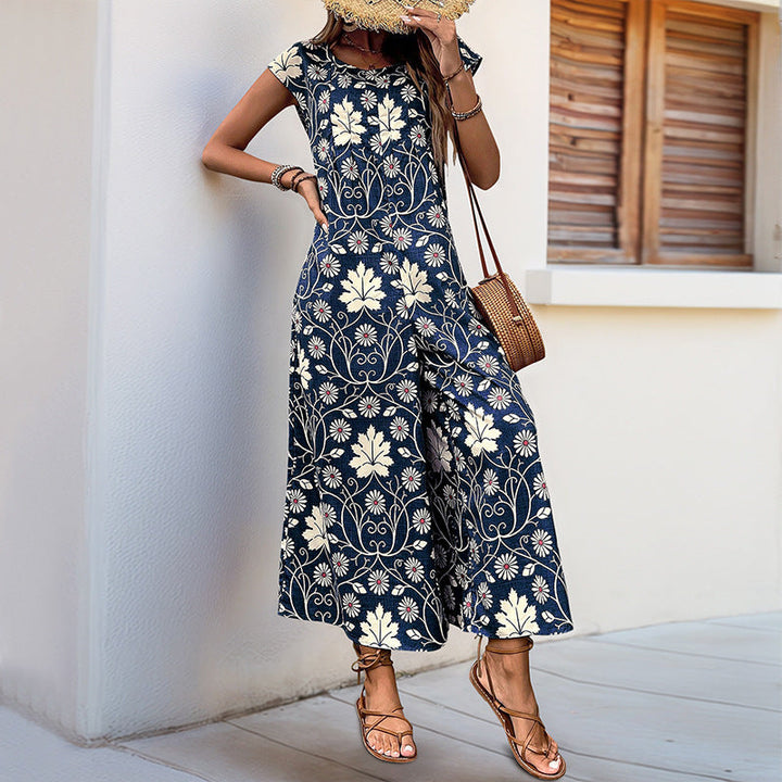 Damen Jumpsuit mit floralem Muster und praktischen Taschen W&W Mode