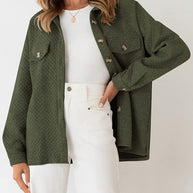 Damen Steppjacke mit Knopfleiste und Taschen WW