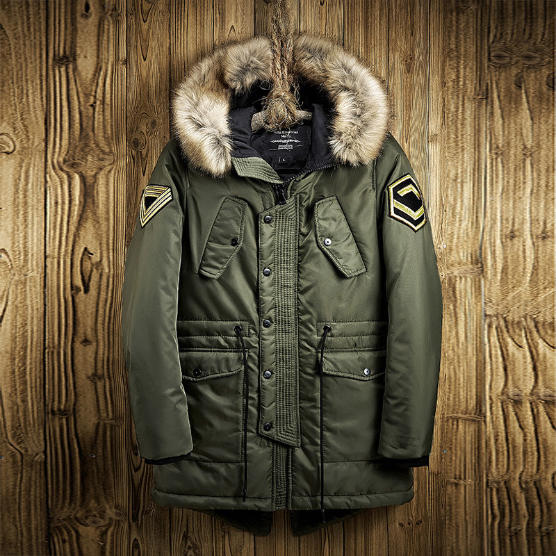 Herren Winterparka mit abnehmbarem Kunstpelzkragen und praktischen Taschen WW