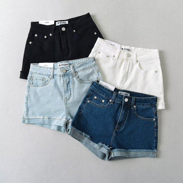 Damen Jeansshorts mit lässigem Schnitt und versäuberten Abschlüssen WW