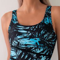 Damen Einteiliger Sport-Badeanzug mit modernen Grafikmustern WW