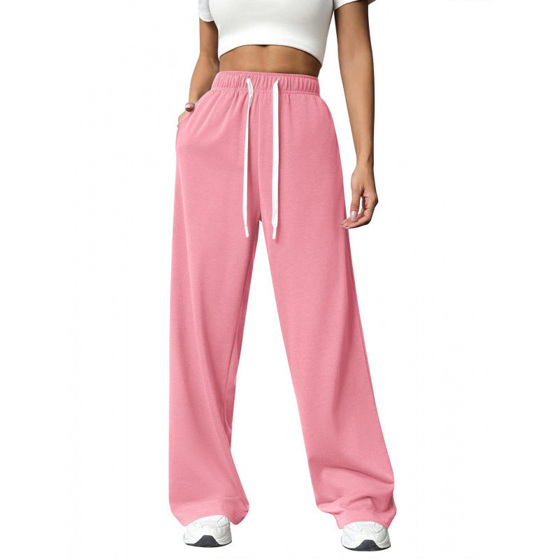 Damen Bequeme und lässige Freizeithose mit weitem Schnitt und elastischem Bund WW