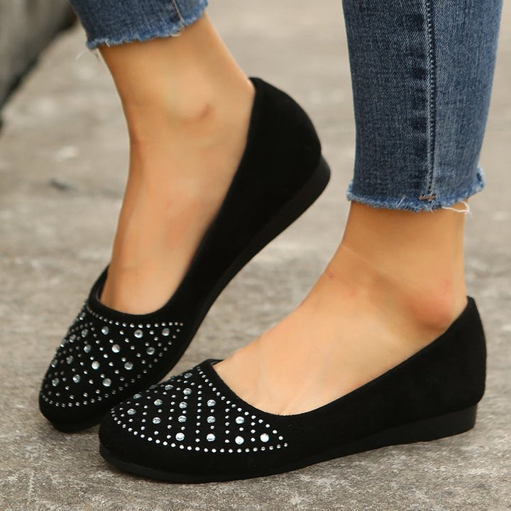 Damen Elegante Ballerinas mit funkelndem Strass-Detail und komfortabler Sohle W&W Mode