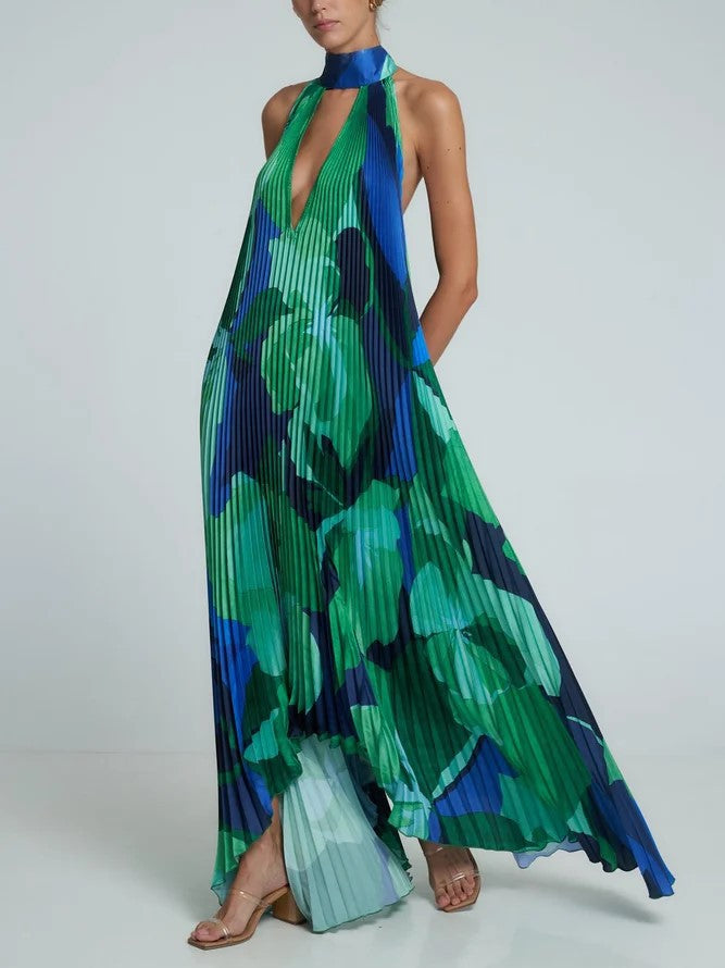 WW | Maxi Kleid Halter Plissee