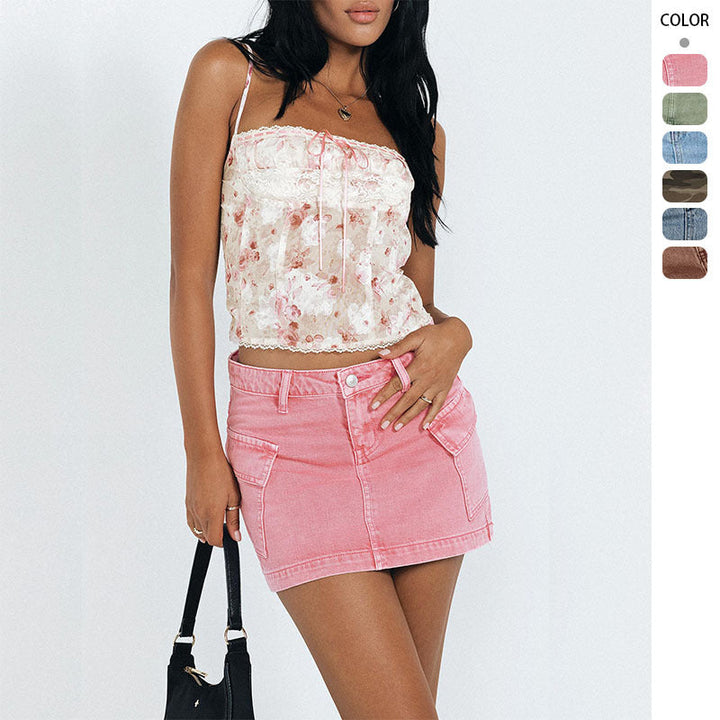 Damen Jeansrock mit praktischen Taschen und trendigem Schnitt W&W Mode