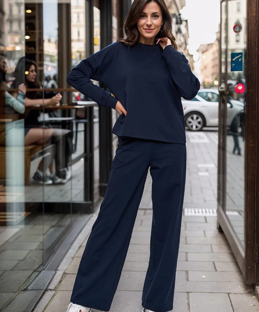 Damen Bequemes Freizeit-Loungewear-Set mit weitem Schnitt WW