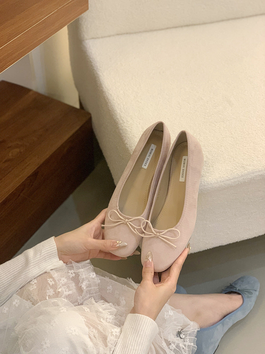 Damen Ballerina-Schuhe mit raffiniertem Schleifenakzent WW