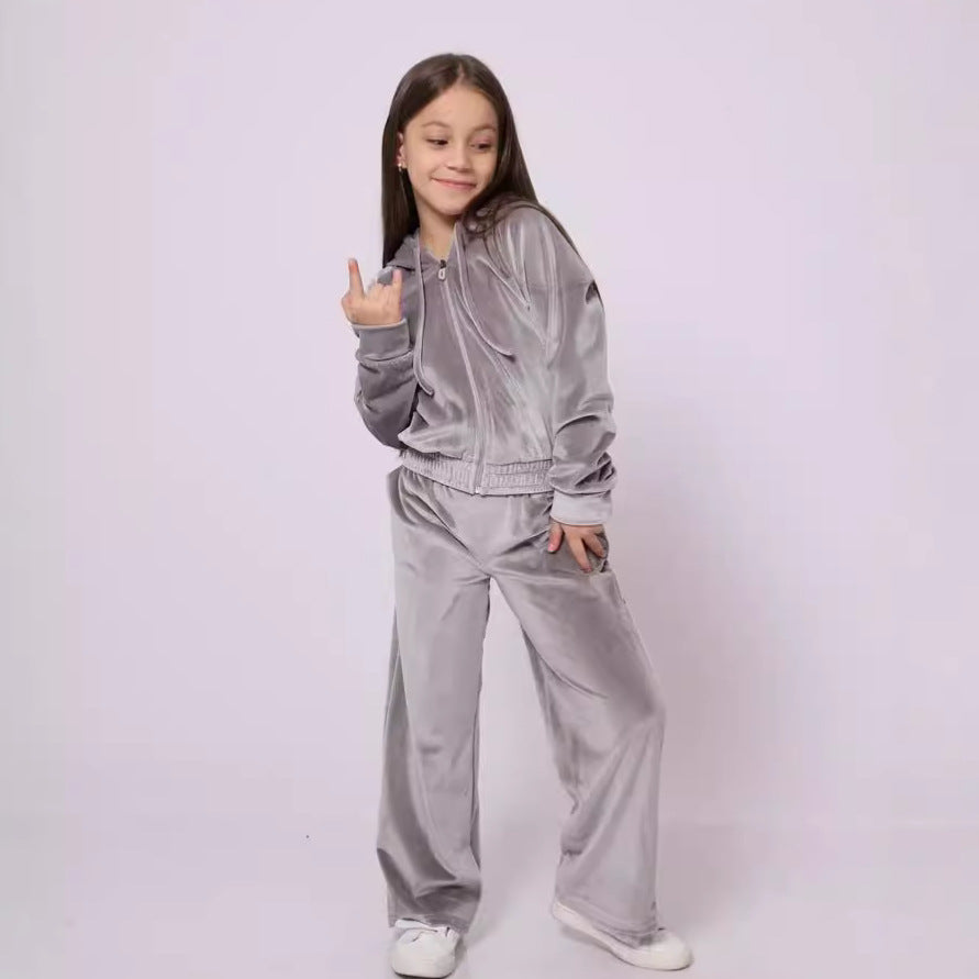 Damen Sportliches Fleece-Trainingsjacken-Set WW
