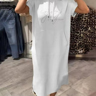 Damen Hoodie-Kleid mit praktischen Einschubtaschen und seitlichen Schlitzen WW