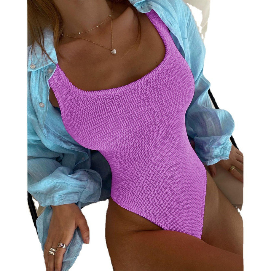 Damen Schwimmanzug mit hochgeschlossenem Schnitt und strukturiertem Material WW
