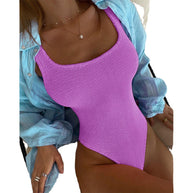 Damen Schwimmanzug mit hochgeschlossenem Schnitt und strukturiertem Material WW