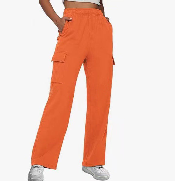 Damen Cargo-Hose mit elastischem Bund und seitlichen Taschen WW